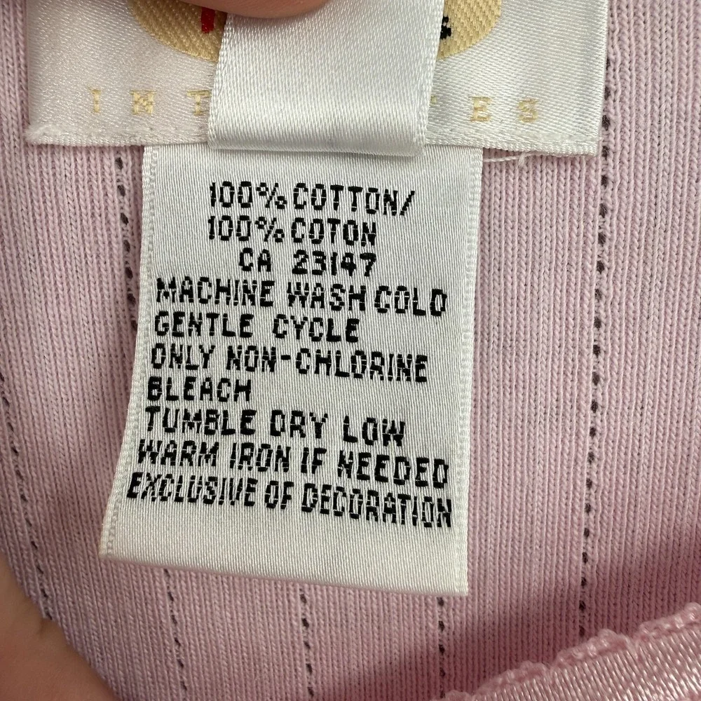 Vtg Talbots Dress Womens M Pink Floral Shift Midi Embroidered Cottagecore Cotton